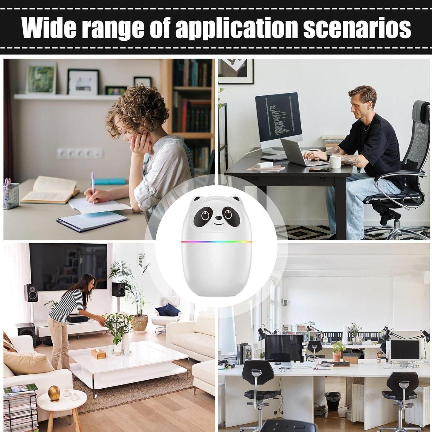 Mini Panda Air Humidifier – Portable Desk Humidifier & Air Purifier