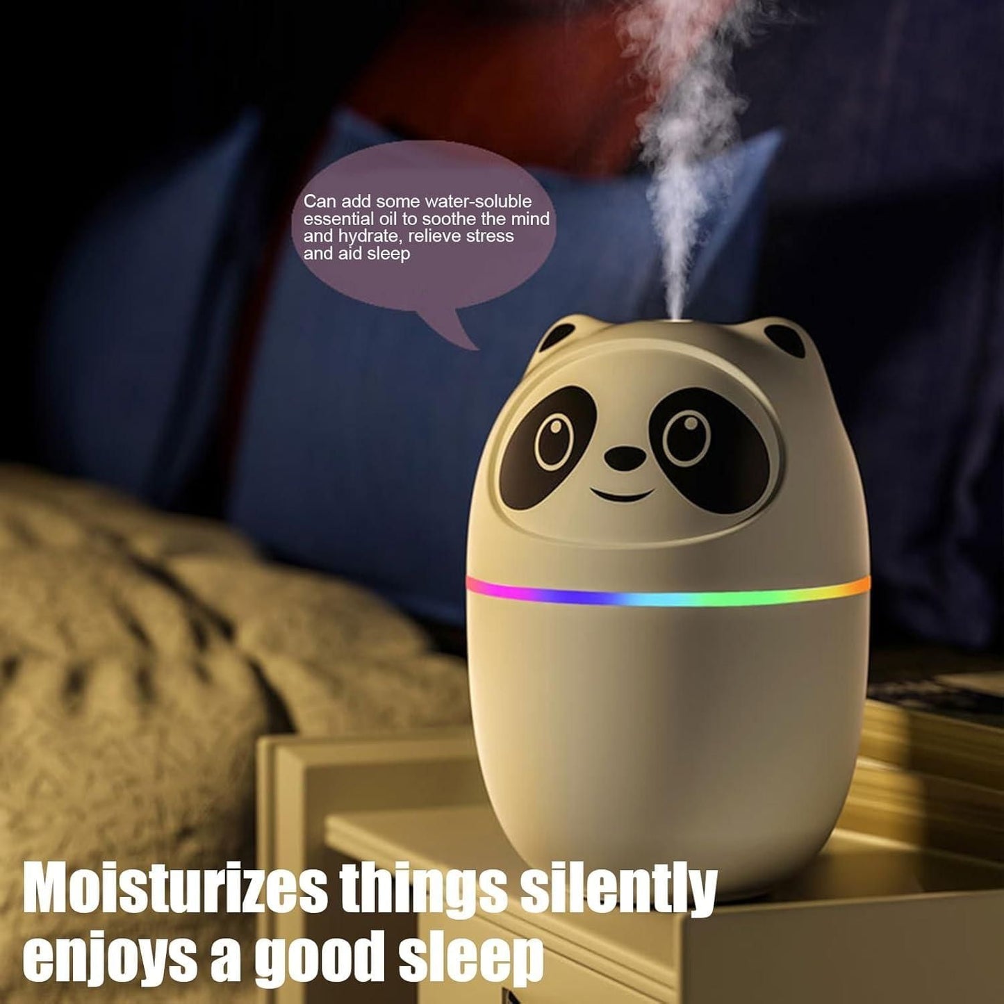 Mini Panda Air Humidifier – Portable Desk Humidifier & Air Purifier