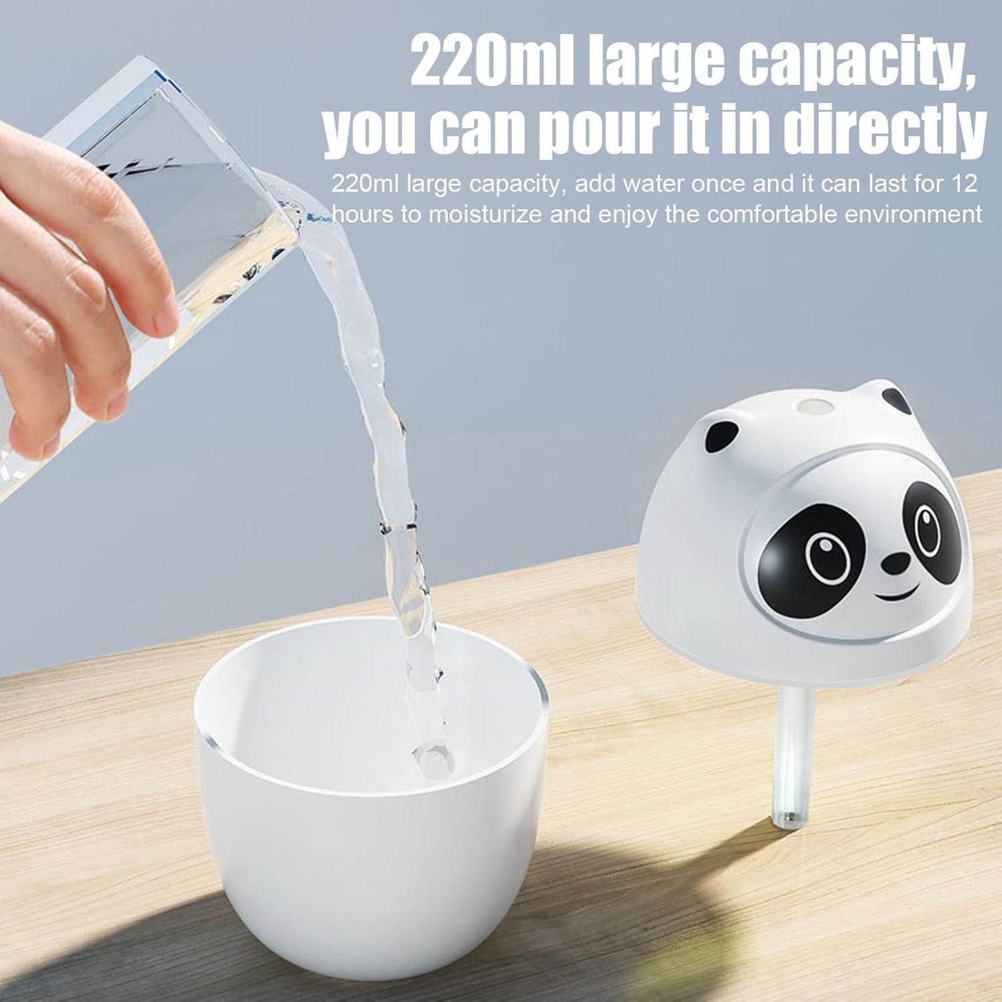 Mini Panda Air Humidifier – Portable Desk Humidifier & Air Purifier