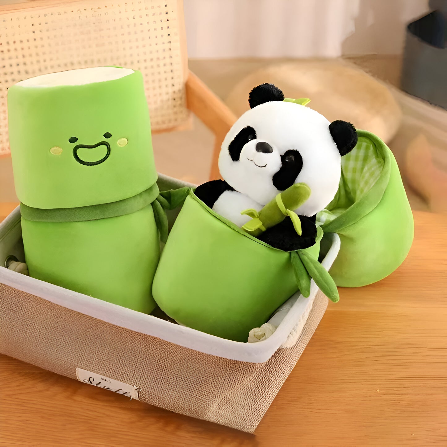 Bamboo Panda™ Cute Plush Panda with Bamboo