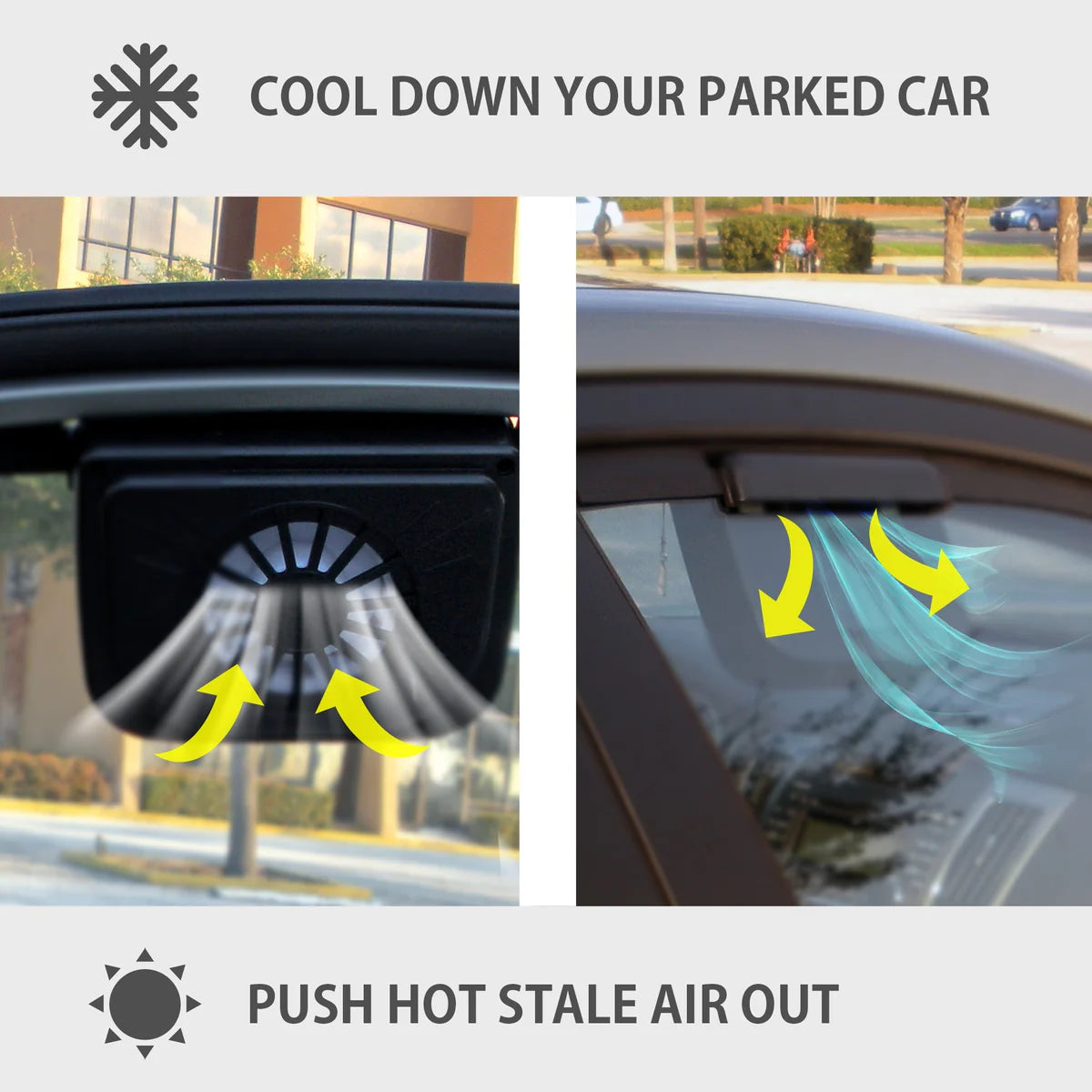 AutoCool Solar Powered Car Ventilation Fan